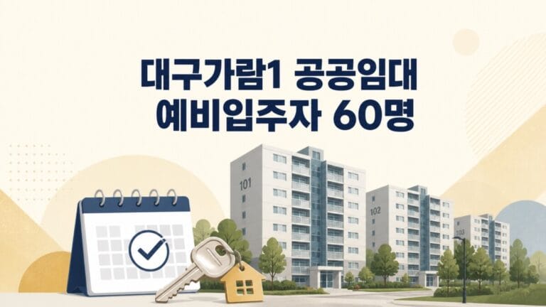 대구가람1 50년 공공임대 예비입주자 60명 자격 임대료 일정 대표 이미지