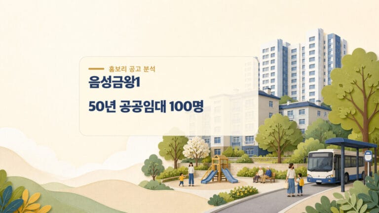 음성금왕1 50년 공공임대 예비입주자 100명 신청자격 임대료 일정 대표 이미지