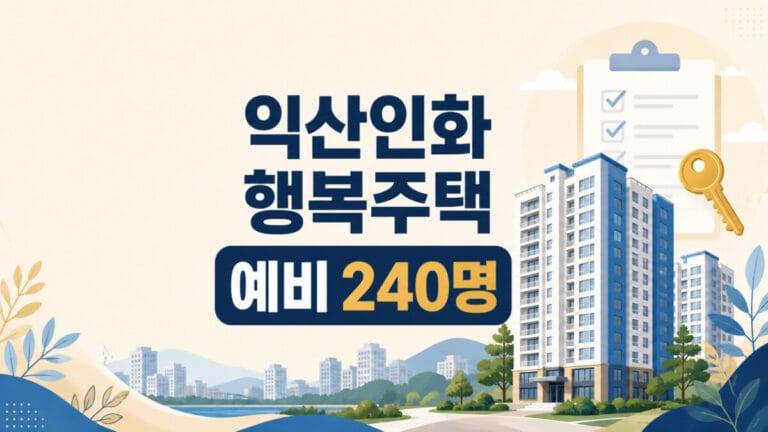 2026 익산인화 행복주택 예비입주자 240명 자격완화 안내