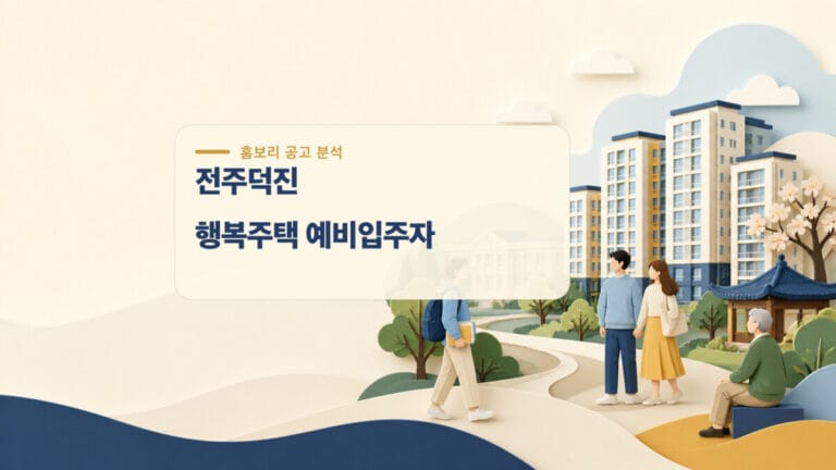 전주덕진 행복주택 예비입주자 110명 자격 임대료 일정 대표 이미지