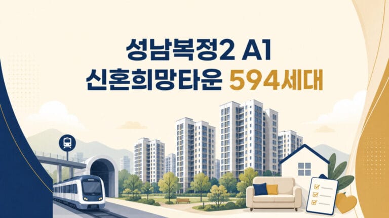 성남복정2 A1 신혼희망타운 594세대 본청약 대표 이미지