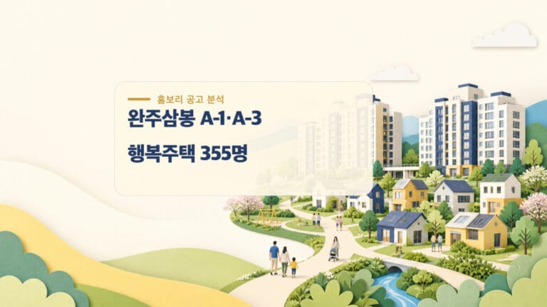 완주삼봉 행복주택 자격완화 A-1 A-3 예비입주자 355명 대표 이미지