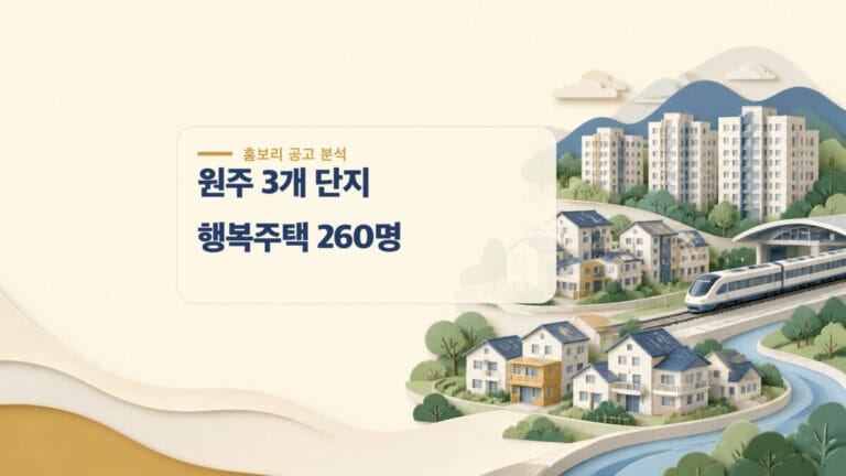 원주시 행복주택 예비입주자 260명 단지 자격 임대료 일정 대표 이미지